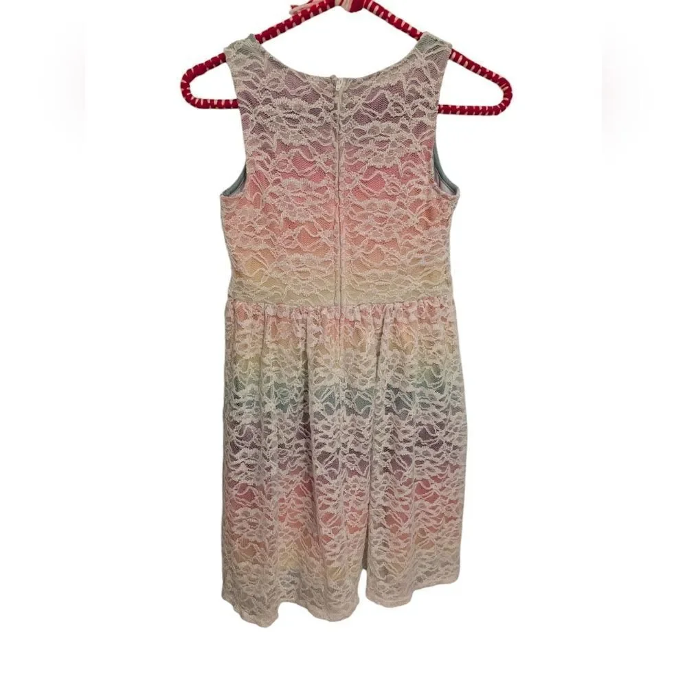 Justice Girls Rainbow Lace Kids‎ Dress Size 14